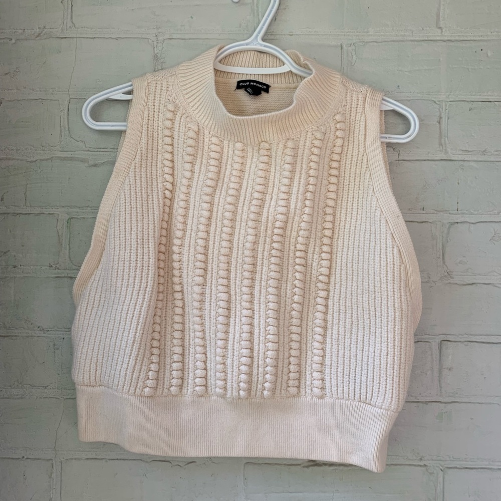 Club Monaco cropped merino chunky wool vest